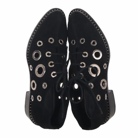 Sell Proenza Schouler Eyelet Grommet Lace Up Suede Oxford Black